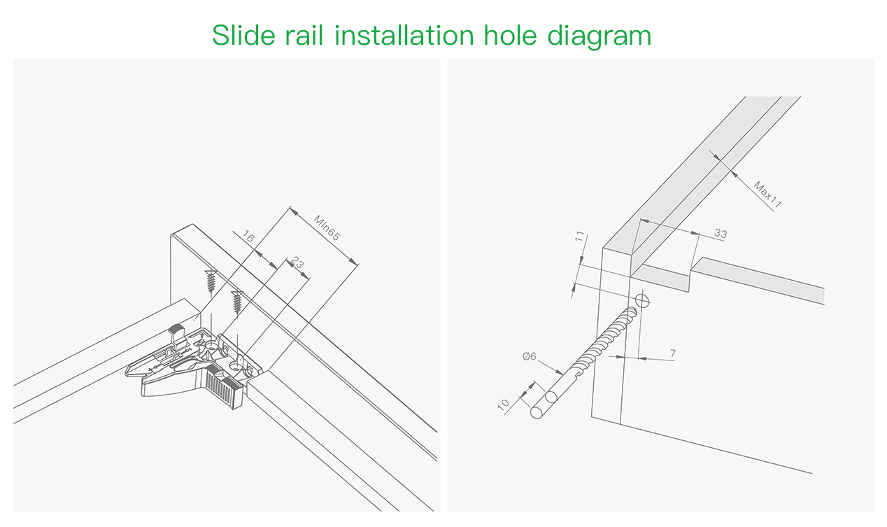 KY2 Two Sections Full Extension Concealed Undermount Slids